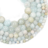 Aquamarine Round Stone Beads for Jewelry Making Bracelets Necklace Strand