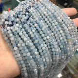 Aquamarine Natural Stone Beads 3mm 4mm for DIY Jewelry