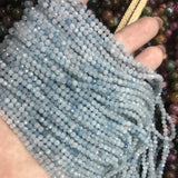 Aquamarine Natural Stone Beads 3mm 4mm for DIY Jewelry