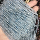 Aquamarine Natural Stone Beads 3mm 4mm for DIY Jewelry