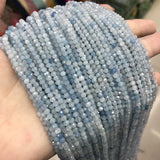 Aquamarine Natural Stone Beads 3mm 4mm for DIY Jewelry