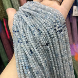 Aquamarine Natural Stone Beads 3mm 4mm for DIY Jewelry
