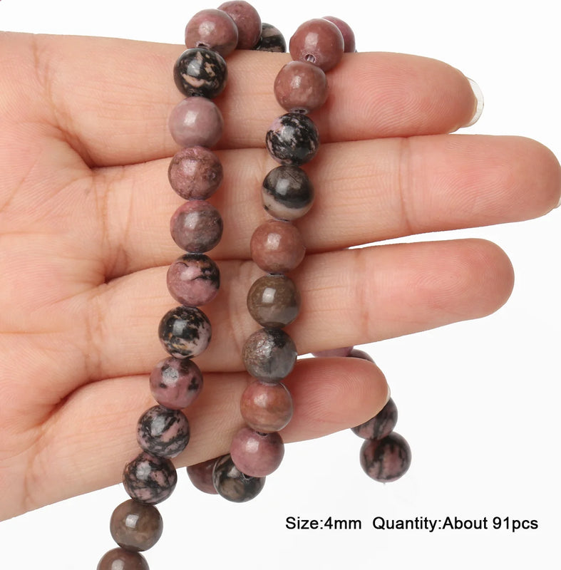 Argentine Rhodochrosite Faceted Round Beads for Jewelry Making
