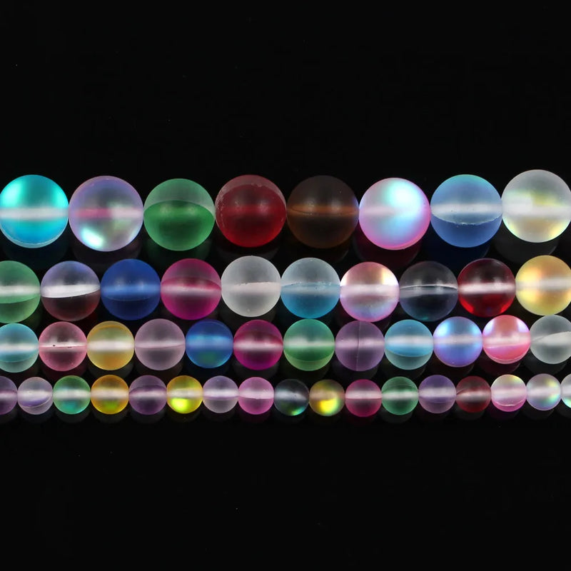 Natural Stone Beads Austrian Crystals Glass Round Loose Beads DIY Bracelet