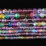 Natural Stone Beads Austrian Crystals Glass Round Loose Beads DIY Bracelet