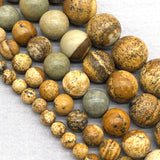 Picture Stone Round Loose Beads for Jewelry Making 15inch Pick Size