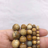 Picture Stone Round Loose Beads for Jewelry Making 15inch Pick Size