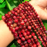 Peach Tiger Eye Round Stone Beads 6-10mm for Jewelry Making