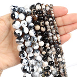 Natural Stone Beads Agat Charm Round Loose Beads Jewelry Making Needlework