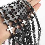Natural Stone Beads Cross Hematite Spacer for DIY Jewelry Making