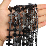 Natural Stone Beads Cross Hematite Spacer for DIY Jewelry Making