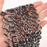 Natural Stone Beads Hematite Square Heart Round Loose Spacer Beads