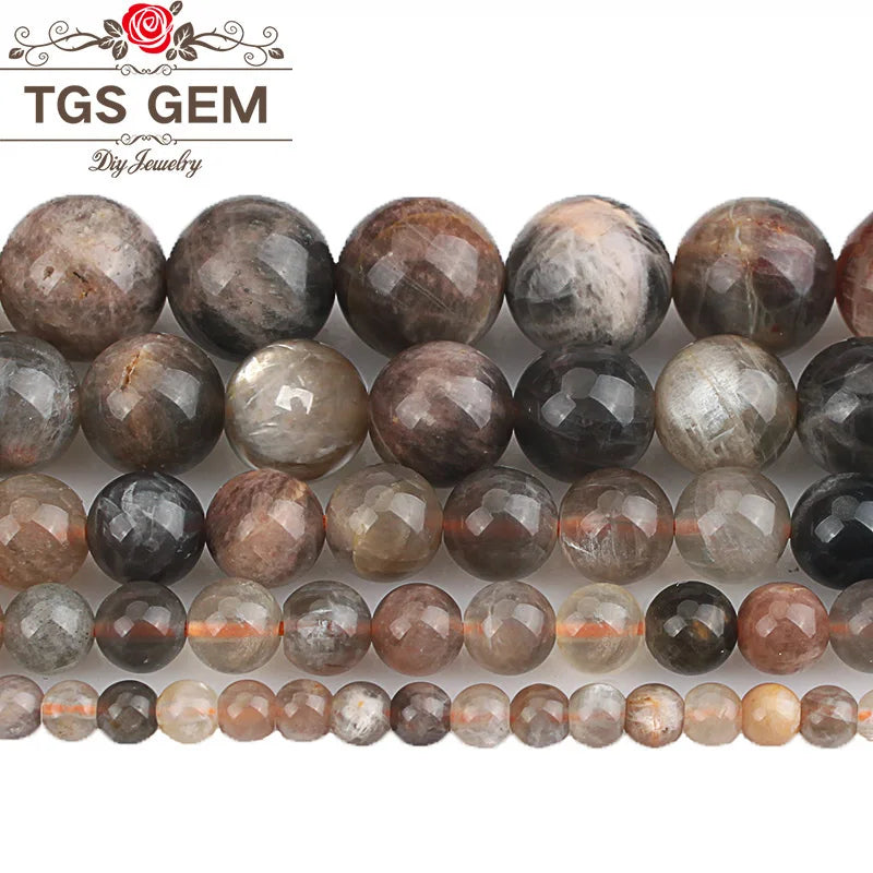 Moonstone Gem Stone Round Loose Beads for Jewelry Making 4-12mm
