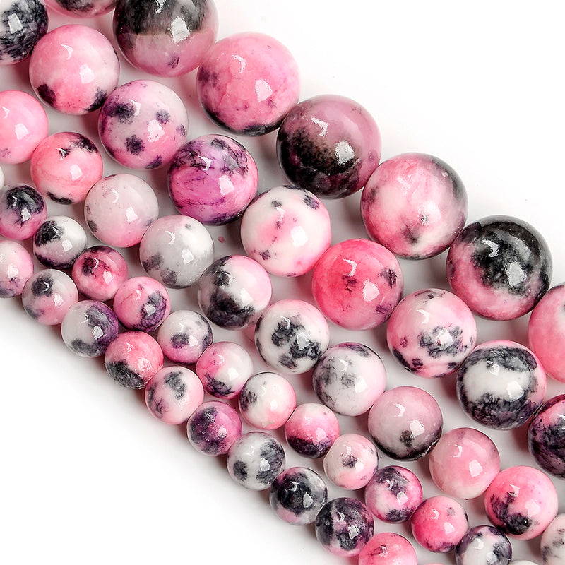 Pink Persian Jades Stone Beads for Jewelry Making DIY Bracelets 6-12mm