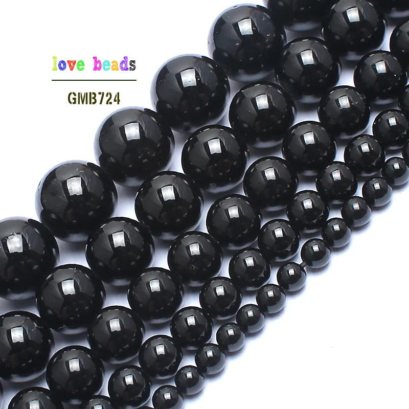 Tourmaline Stone Round Beads 15inches 4/6/8/10/12mm