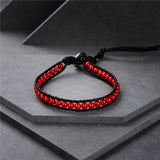 Natural Stone Beads Wrap Woven Bracelet Leather Bangle