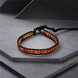 Natural Stone Beads Wrap Woven Bracelet Leather Bangle