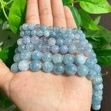 Natural Stone Beads Aquamarines Jades Angelite Round Beads Jewelry Making DIY
