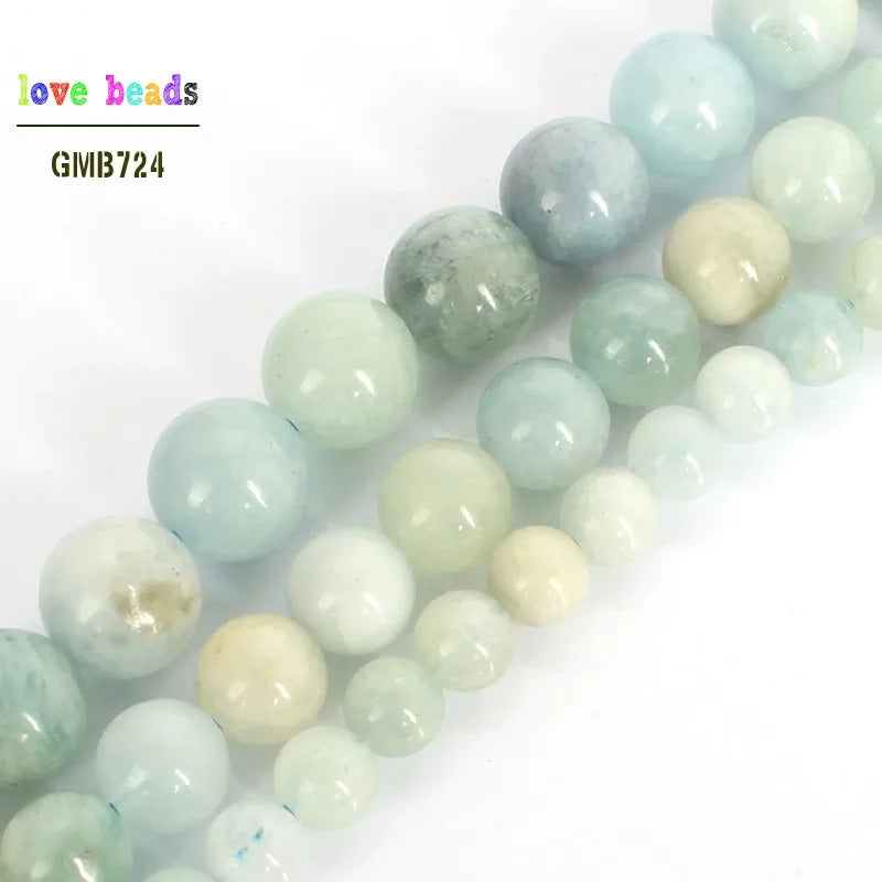 Natural Stone Beads Morganite Round Loose Beads for Jewelry Making DIY Bracelets