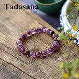 Purple Crystal Stone Beads Bracelet Accessory for Women