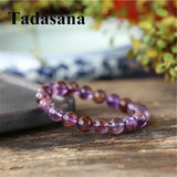 Purple Crystal Stone Beads Bracelet Accessory for Women