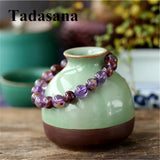 Purple Crystal Stone Beads Bracelet Accessory for Women