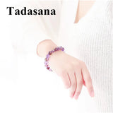Purple Crystal Stone Beads Bracelet Accessory for Women