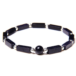Natural Stone Beads Bracelet Cube Amethyst Crystal Agate Bangle