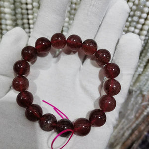 Strawberry Natural Stone Beads Bracelet Elastic String Jewelry