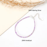 Natural Stone Beads Bracelet with 925 Sterling Silver Bangle for Women