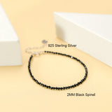Natural Stone Beads Bracelet with 925 Sterling Silver Bangle for Women