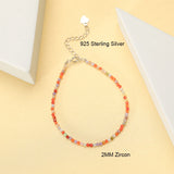 Natural Stone Beads Bracelet with 925 Sterling Silver Bangle for Women