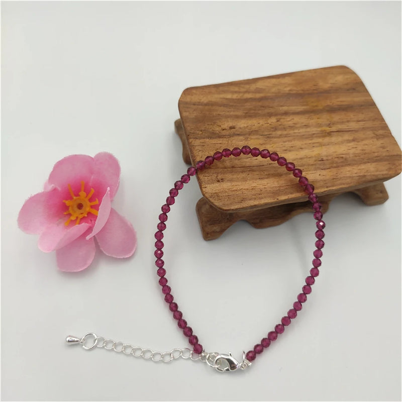 Natural Stone Beads Bracelets Sterling Silver Couple Bracelets For Women Girls