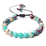 Natural Stone Beads Braided Bracelet Shoushan Frosted Stones Adjustable