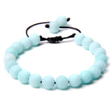 Natural Stone Beads Braided Bracelet Shoushan Frosted Stones Adjustable