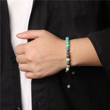 Natural Stone Beads Braided Bracelet Shoushan Frosted Stones Adjustable