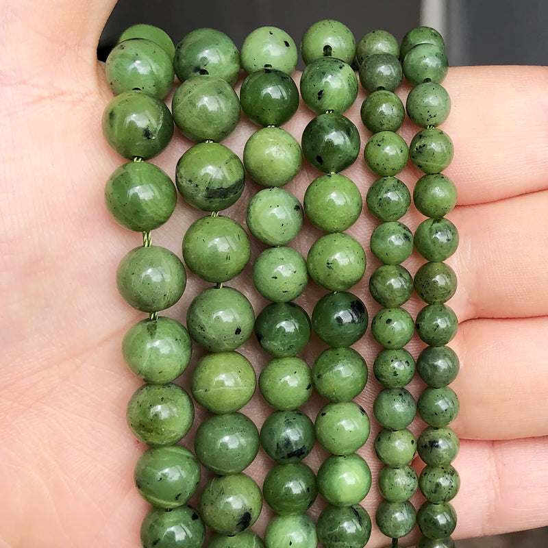 Canada Jade Stone Beads 15inch 6/8/10/12mm Spacer Beads