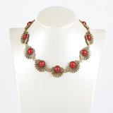 Natural Stone Beads Chain Flower Choker Turquoises Necklace for Women