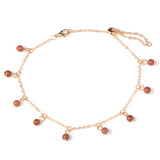 Natural Stone Beads Charm Anklet Bracelet Foot Ankle Chain Adjustable