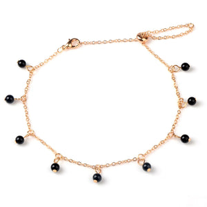 Natural Stone Beads Charm Anklet Bracelet Foot Ankle Chain Adjustable