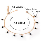 Natural Stone Beads Charm Anklet Bracelet Foot Ankle Chain Adjustable