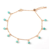 Natural Stone Beads Charm Anklet Bracelet Foot Ankle Chain Adjustable