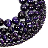 Purple Tiger Eye Stone Beads for Jewelry Making DIY