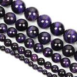 Purple Tiger Eye Stone Beads for Jewelry Making DIY