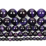Purple Tiger Eye Stone Beads for Jewelry Making DIY