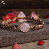 4mm Natural Stone Beads Knotted Braided Yoga Bracelet