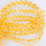 Natural Citrine Quartz Crystal Round Beads 4-12mm