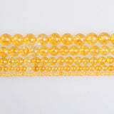 Natural Citrine Quartz Crystal Round Beads 4-12mm