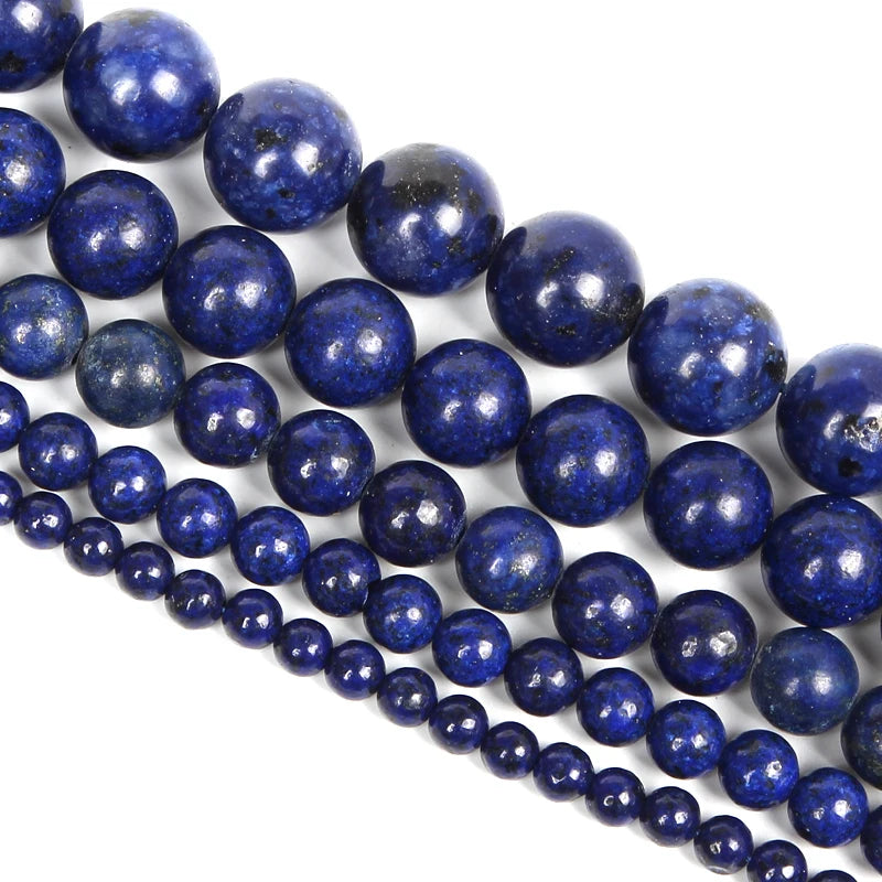 Lapis Lazuli Stone Beads Round Loose Spacer Beads for Jewelry Making DIY