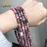 Red Rhodochrosite Column Shape Natural Stone Beads 15''Inches
